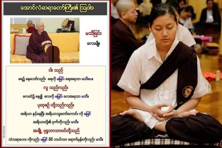 စိတ်ကိုသိမ်းဆည်းနိုင်အောင်ညွှန်ပြပေးခဲ့တဲ့ဆရာကို ကျေးဇူးဆပ်ပြီး တရားဆက်လက်အားထုတ်သွားမယ်ဆိုတဲ့ ချမ်းမီမီကို