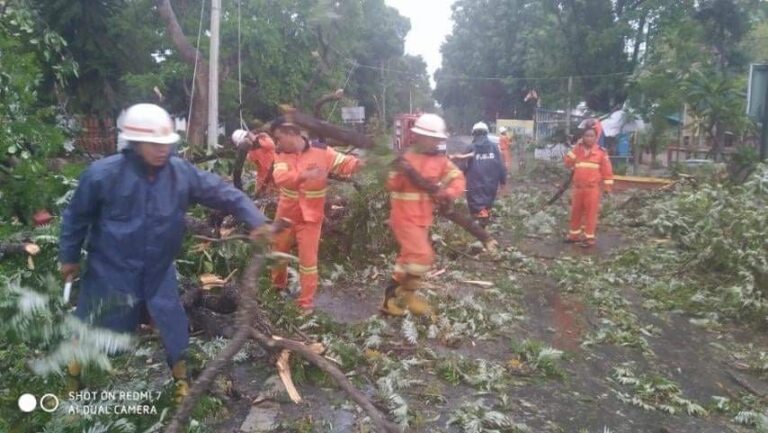 ရန်ကုန်၊မန္တလေးအပါအဝင် တိုင်း၊ပြည်နယ်အချိုကတွင် မိုးရွာ၊နေရာအချို့တွင် သစ်ပင်များပါလဲပြိုခဲ့