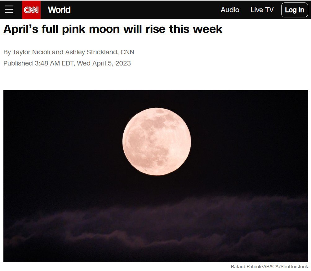 April's full pink moon will rise this week