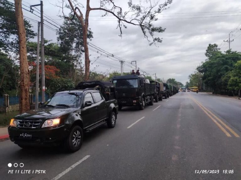 “မိုခါ” ဆိုင်ကလုန်းမုန်တိုင်းဝင်နိုင်မည်ဟု ခန့်မှန်းထားသော နေရာများသို့ တပ်မတော်ကယ်ဆယ်ရေး ယာဉ်စုများ ထွက်ခွာ