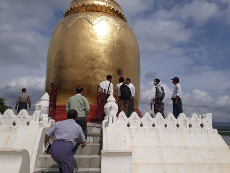 ပုဂံရှိ ဗူးဘုရား မိုးကြိုးစက်ကွင်း ထိမှန်ကာ ပျက်စီးမှုအနည်းငယ်ရှိ