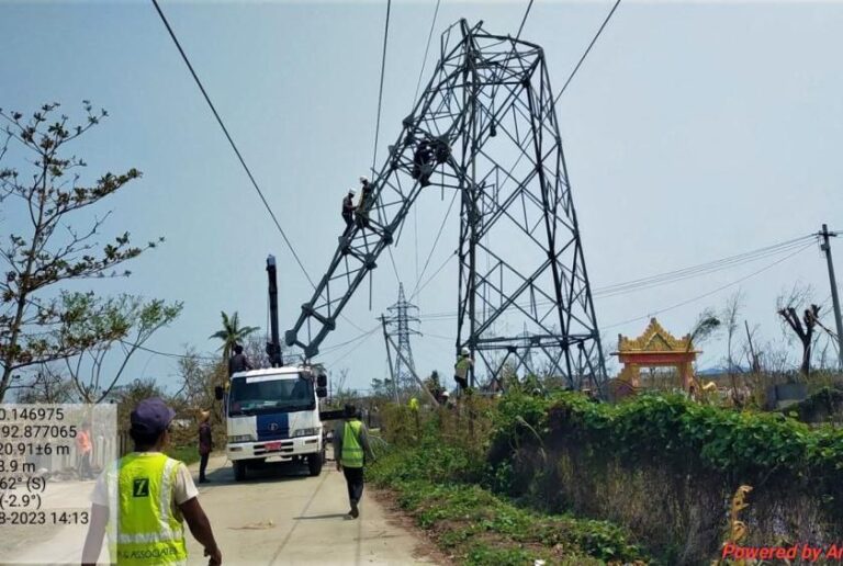 မုန်တိုင်းဒဏ်သင့် ရသေ့တောင်မြို့နှင့် ပေါက်တောမြို့တွင် လျှပ်စစ်မီးများပြန်လည်ရရှိ