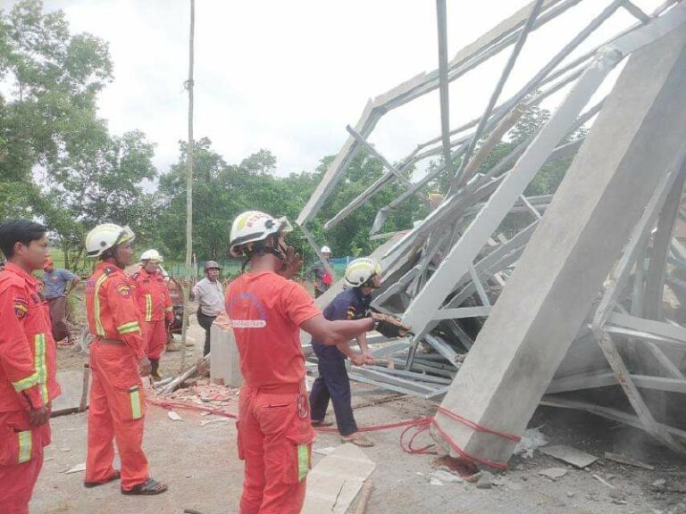 ဆောက်လုပ်ဆဲအဆောက်အအုံပြိုကျ၍ ၁ ဦးသေဆုံးကာ ၄ ဦးထိခိုက်ဒဏ်ရာရရှိခဲ့မှု ပုသိမ်မြို့နယ်တွင်ဖြစ်ပွား