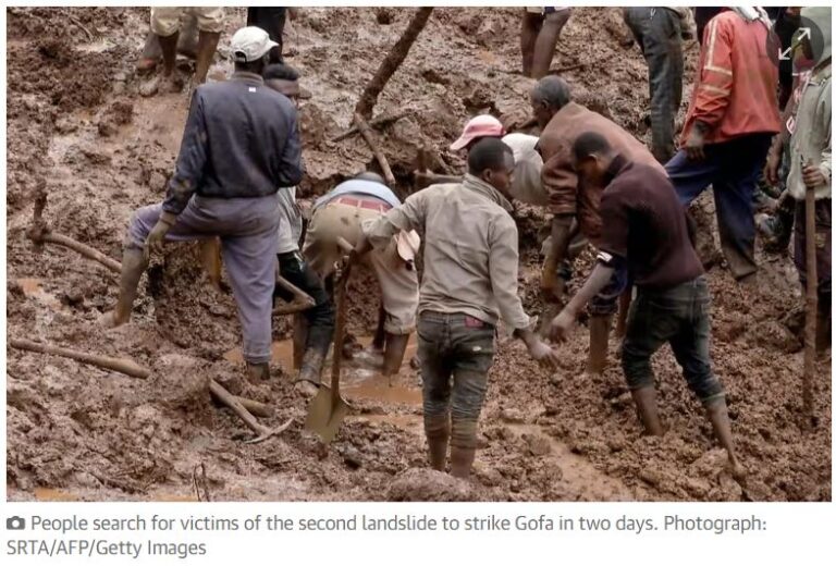 အီသီယိုးပီးယား၌ မြေပြို၊ ‌ေ-သဆုံးသူ ၅၀၀ အထိ ရှိလာနိုင်–ကုလ