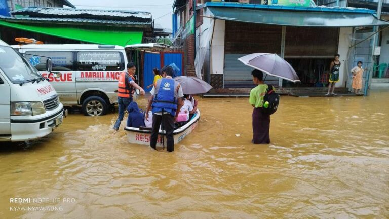 ဖားကန့် ကံဆီးကျေးရွာ ရွာလုံးကျွတ်နီးပါး ရေနစ်မြှပ် ၊ လုံးခင်းကျေးရွာ မြေနိမ့်ပိုင်းများ ရေစတင်ဝင်ရောက်