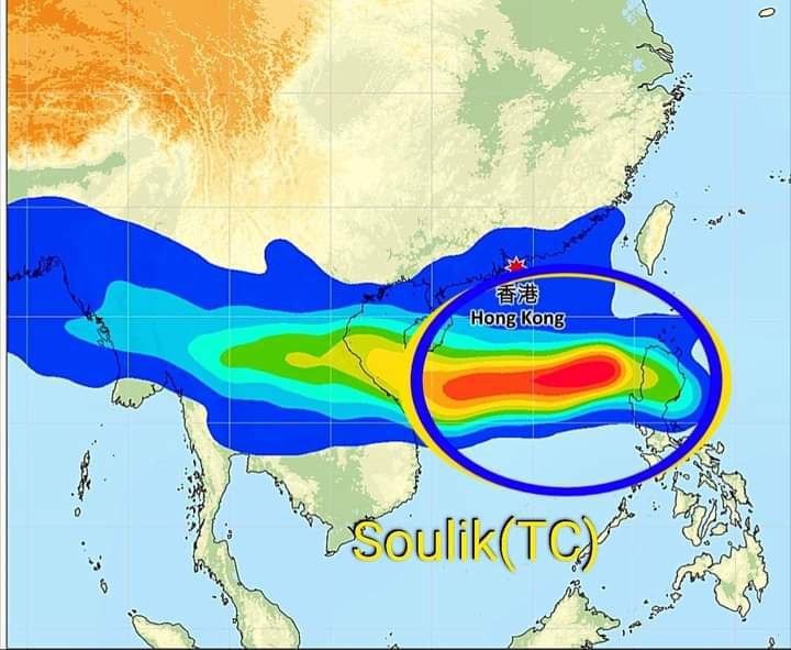 အပူပိုင်းမုန်တိုင်း “ဆိုးလစ်ခ်(SOULIK)” ယခုလ ၂၀ ရက်တွင် မြန်မာကို ဖြတ်ကျော်မည်ဟု မိုး/ဇလ ထုတ်ပြန်