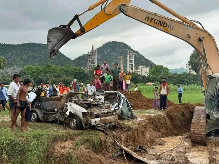 တောင်ကျရေနှင့် မျောပါသွားသည့် အမှတ်(၂) ဘိလပ်‌မြေစက်ရုံမှူး၏ အလေ=ာင်းနှင့် ယာဉ်ကို ပြန်လည် ဆယ်ယူရရှိ