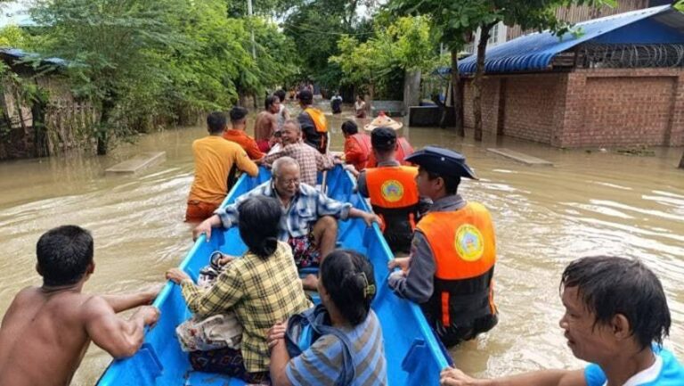 မြစ်သားမြို့နယ်ရှိ ရပ်ကွက်/ကျေးရွာ(၂၁)ခုအတွင်း ပန်းလောင်မြစ်ရေမြင့်တက်ကာ ရေဝင်ရောက်၍ လူဦးရေ ၂ သောင်းခန့်ထပ်မံရေဘေးသင့်ခဲ့ ကယ်ဆယ်ရေးစခန်း ၂၇ ခုဖွင့်လှစ်ခဲ့