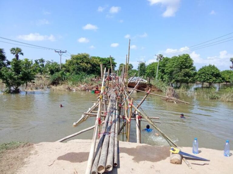 ကျောက်ဆည်-တံစိုး-မင်းစု-မြစ်သားလမ်းမှ ၆/၈ တံတားအား အရှည်ပေ(၆၀) ဘေလီတံတား Double Single တည်ဆောက်ပြီးစီးပြီဖြစ်၍ ဒေသခံများ သွားလာနိုင်ပြီ